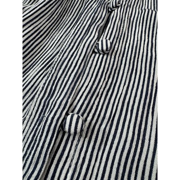 VTG American Eagle Womens Milkmaid Flowy Top XL Blue White Nautical Peasant Boho - Picture 7 of 10